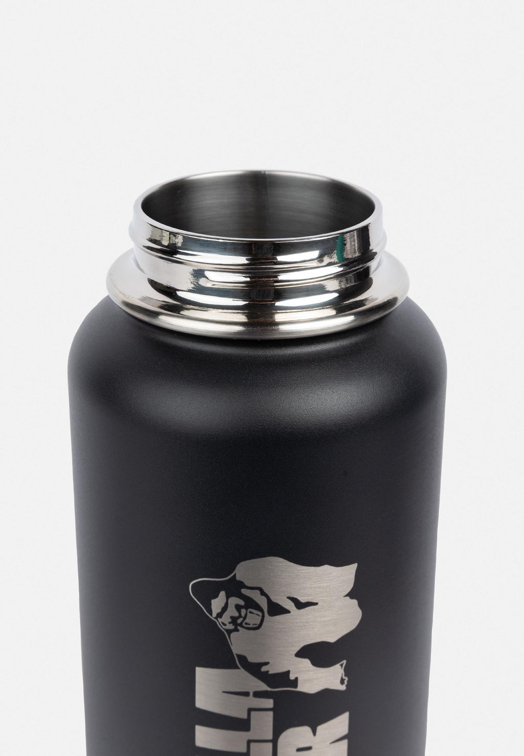 Gorilla Wear Geïsoleerde RVS Waterfles - Zwart - 1000 ml