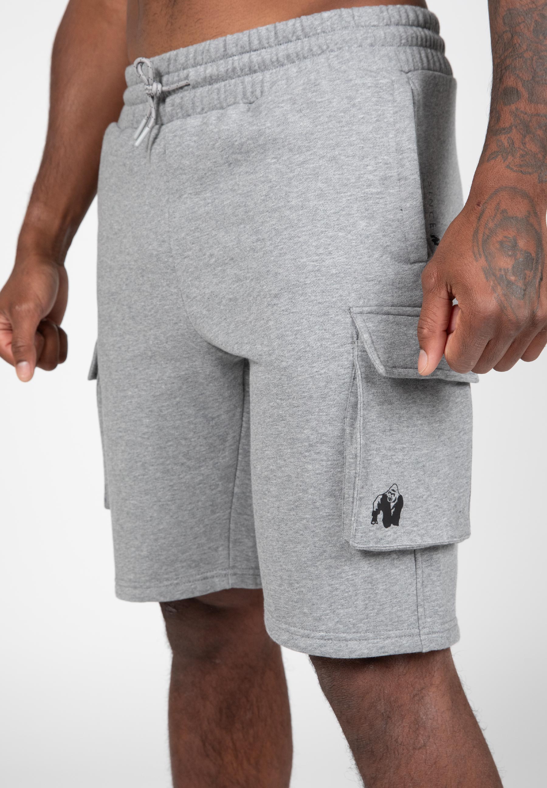 Gorilla Wear Hudson Cargo Sweat Shorts - Grijs Gemeleerd