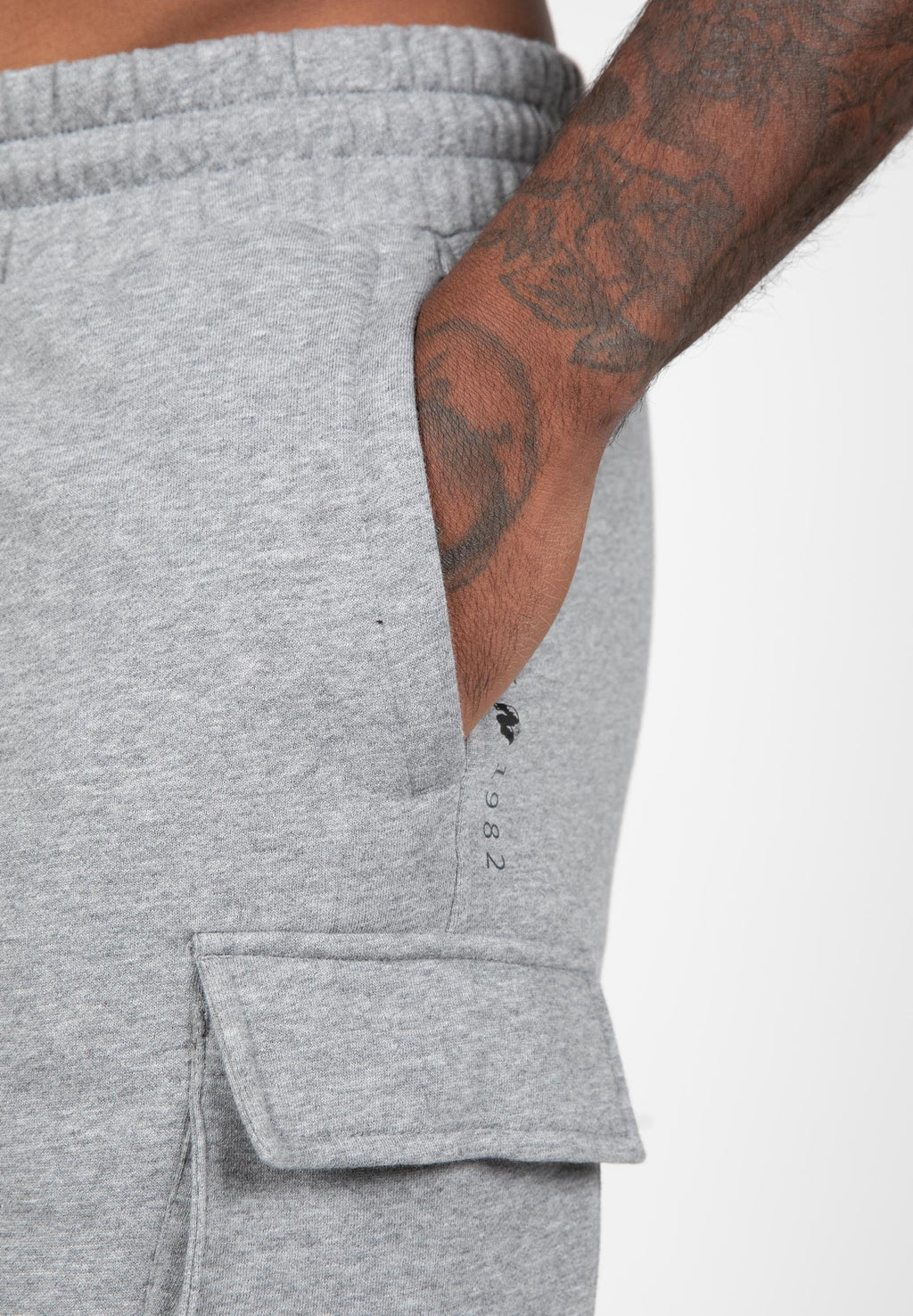 Gorilla Wear Hudson Cargo Sweat Shorts - Grijs Gemeleerd