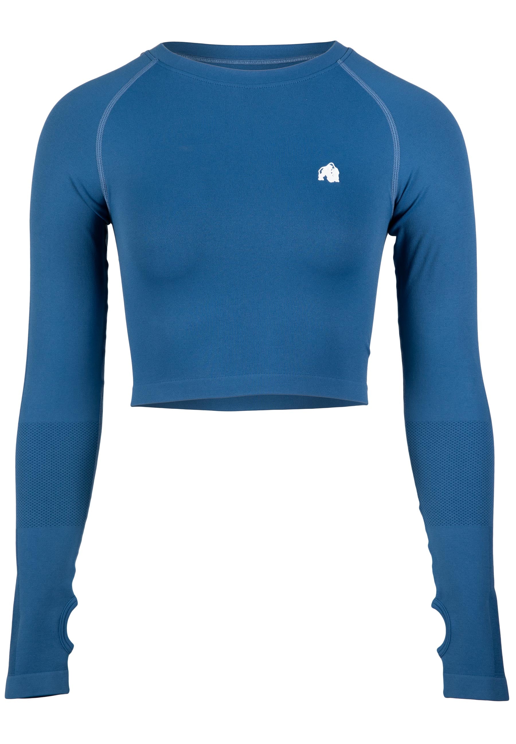 Gorilla Wear Hilton Seamless Cropped Longsleeve - Blauw