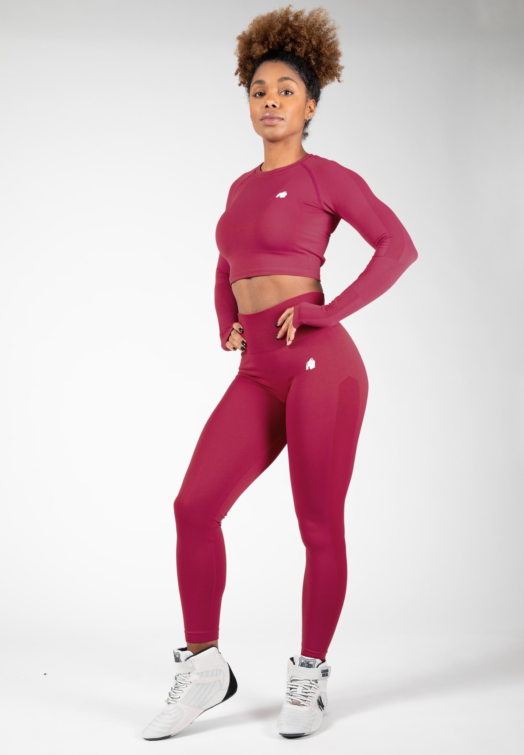 Gorilla Wear Hilton Seamless Cropped Longsleeve - Fuchsia