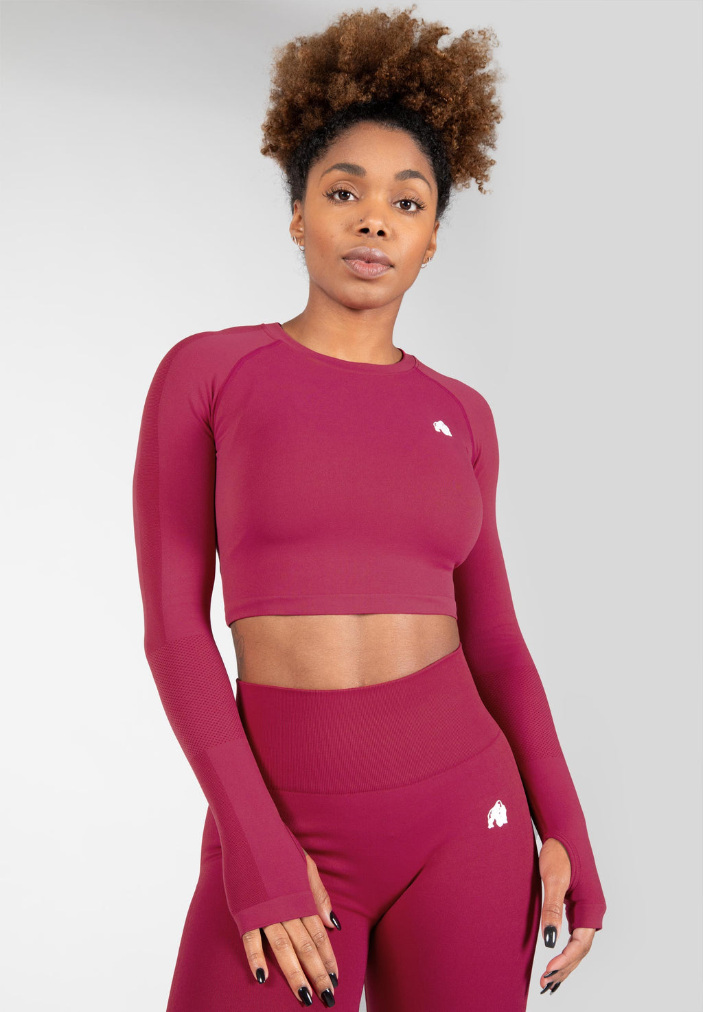 Gorilla Wear Hilton Seamless Cropped Longsleeve - Fuchsia
