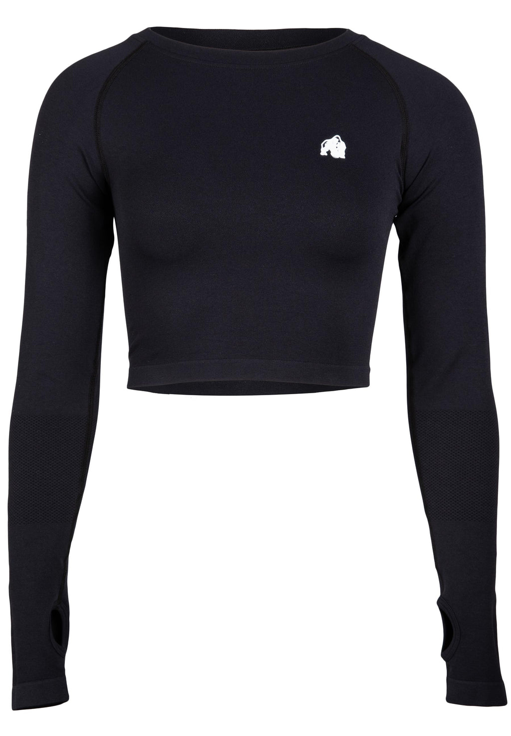 Gorilla Wear Hilton Seamless Cropped Longsleeve - Zwart