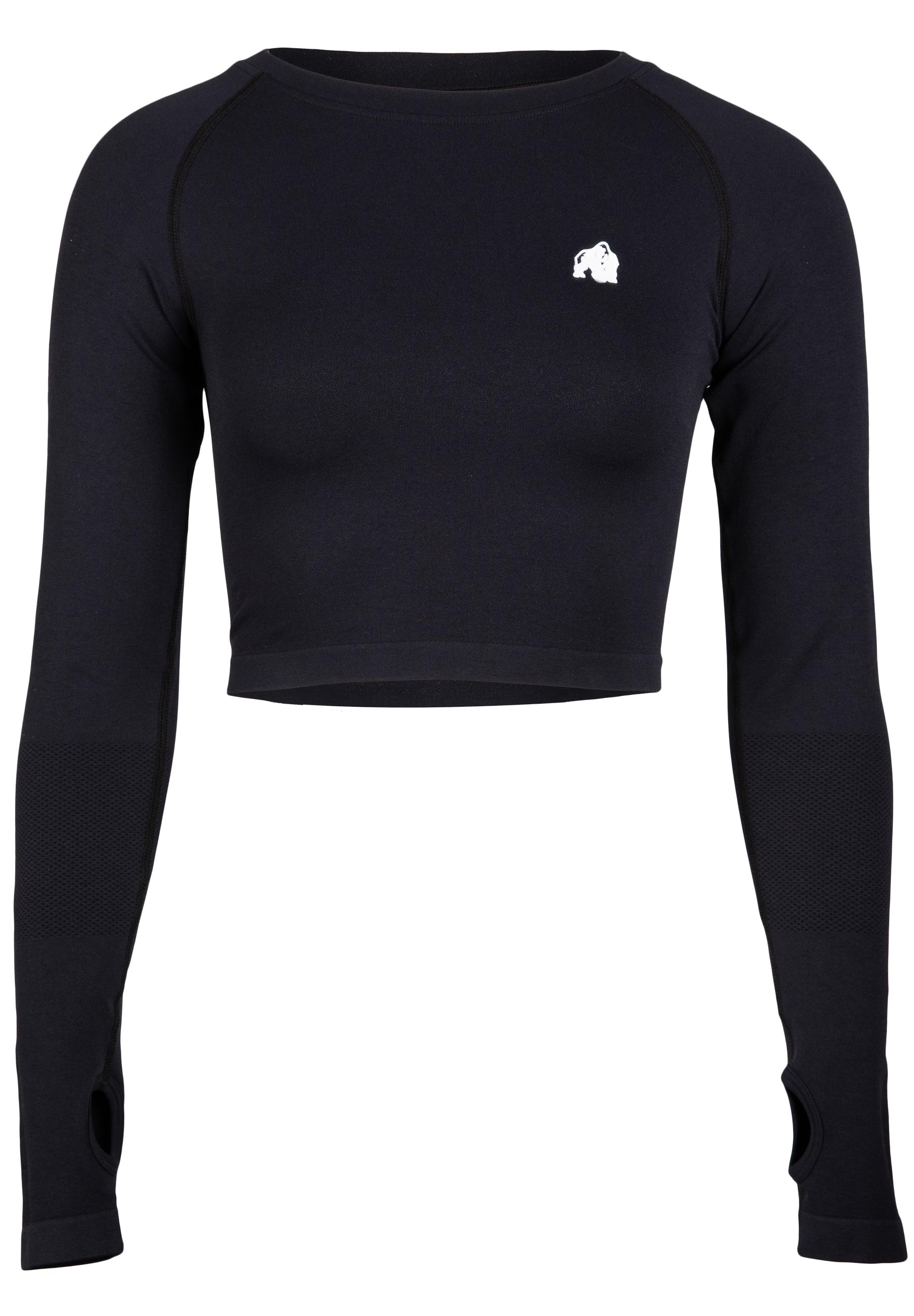 Gorilla Wear Hilton Seamless Cropped Longsleeve - Zwart