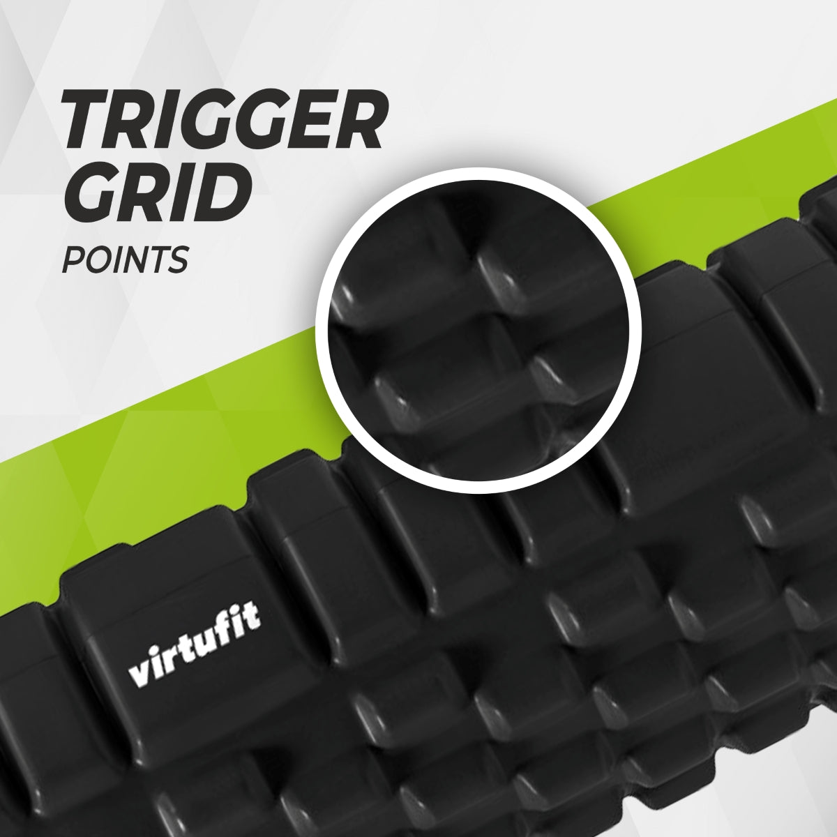 VirtuFit Grid Foam Roller - Massage roller - 33 cm - Zwart