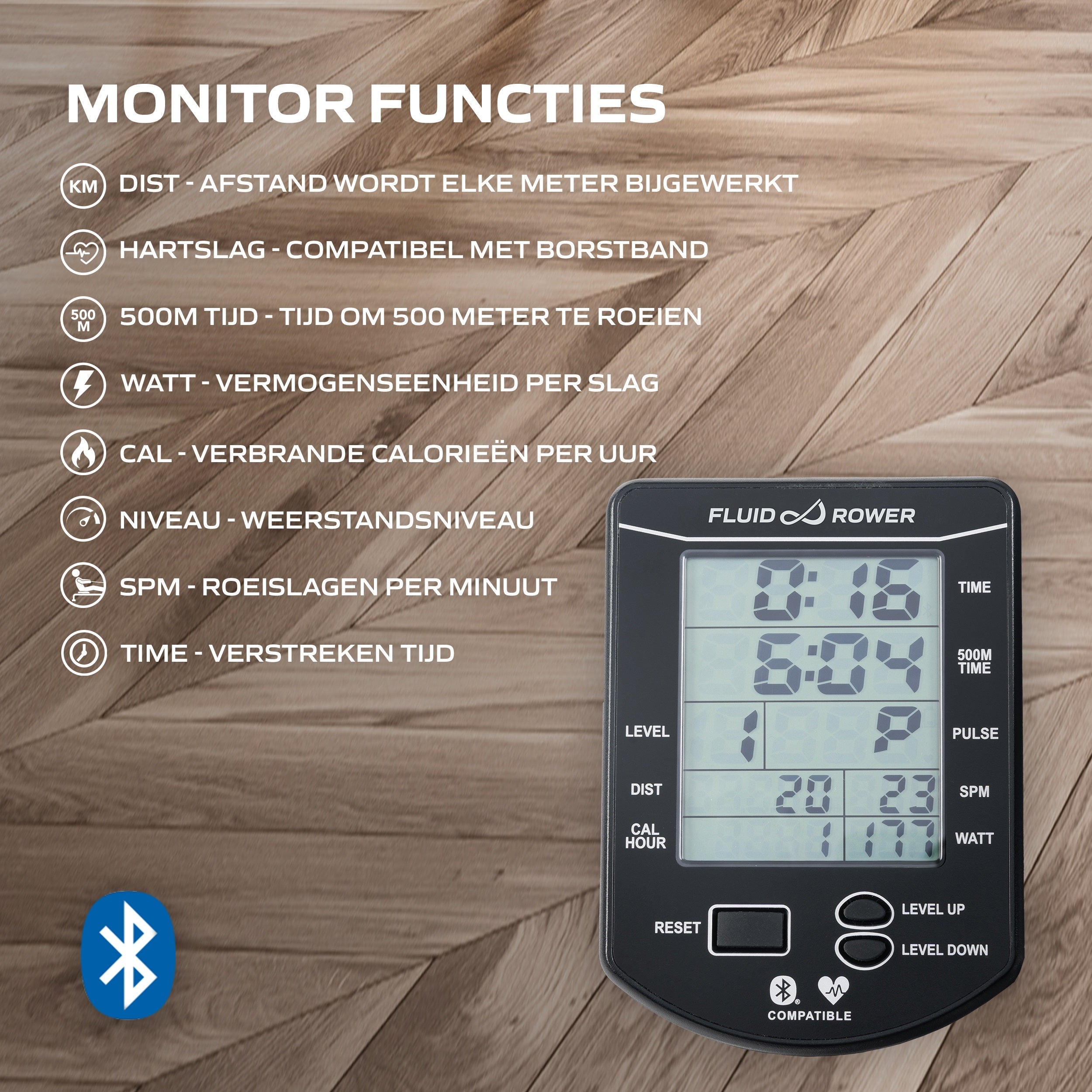Fluid Roeitrainer Apollo Plus Rower (BT)