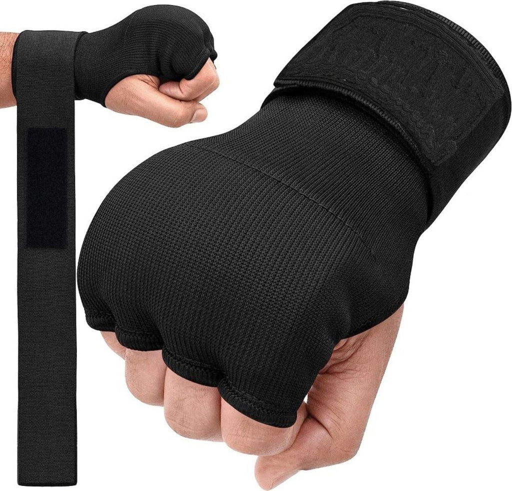 NRG Fitness Gel Binnenhandschoenen met Bandage - Zwart