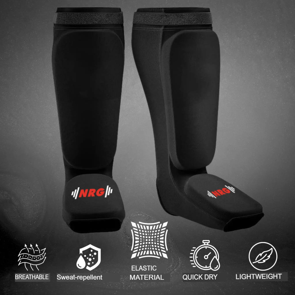 NRG Fitness SIBB Scheenbeschermers Shin & Instep - Zwart