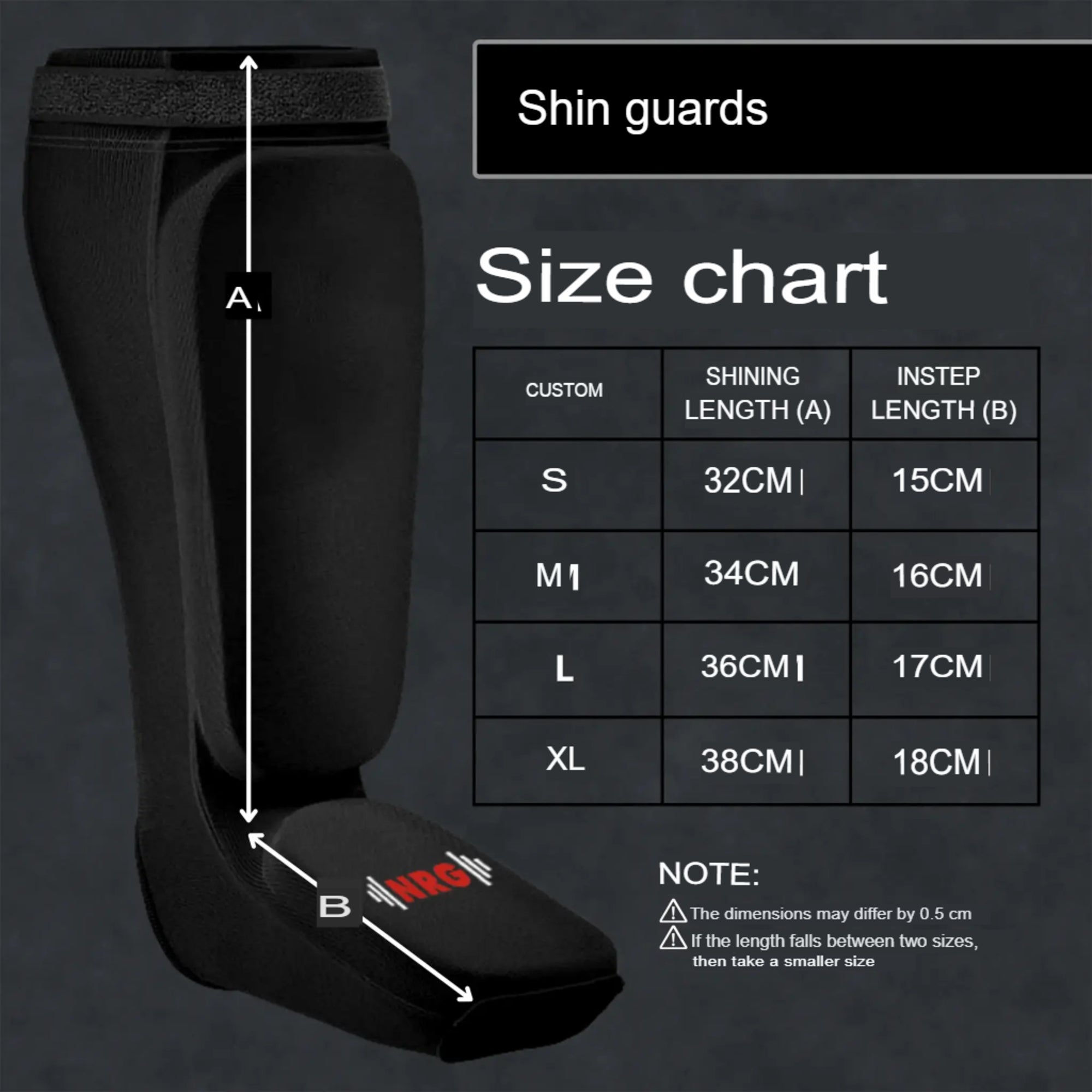 NRG Fitness SIBB Scheenbeschermers Shin & Instep - Zwart