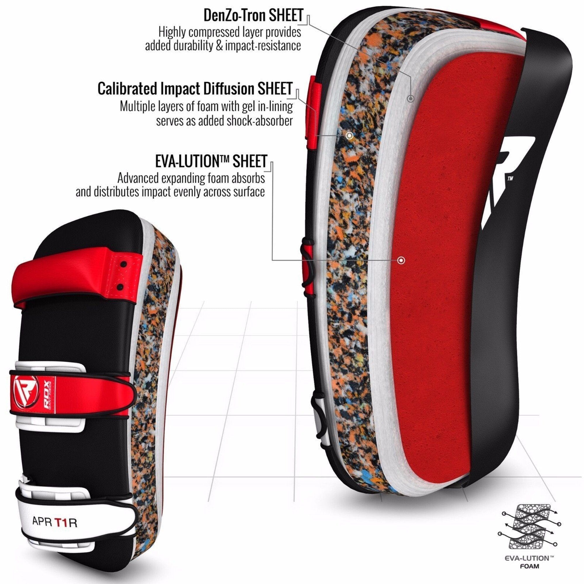 RDX Sports Stootkussen - Thai Kick Pad - Rood