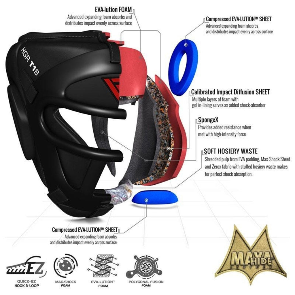 RDX Sports T1 Hoofdbeschermer - Zwart