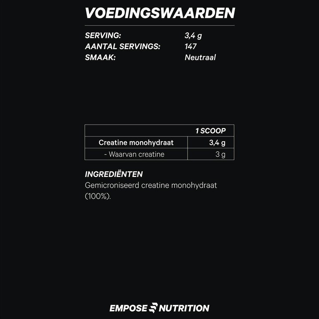 Empose Nutrition Creatine Poeder - Creatine Monohydraat - 500 gr