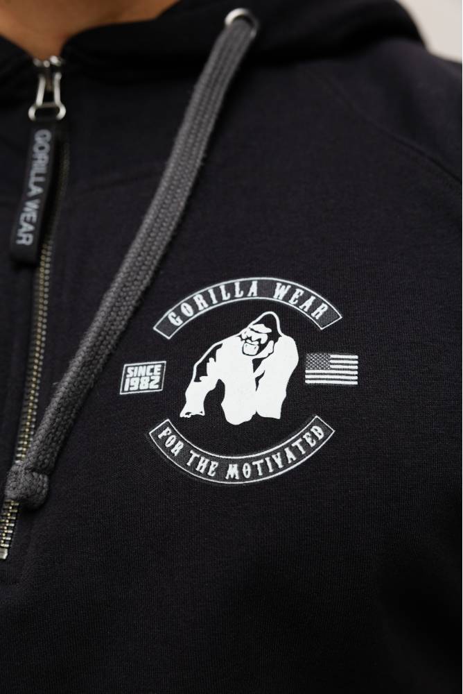Gorilla Wear Huntley Mouwloze Hoodie - Zwart