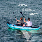 VirtuFit Kayak 335 - Turquoise - Met Kajak zitjes en draagtas - Tweedekans