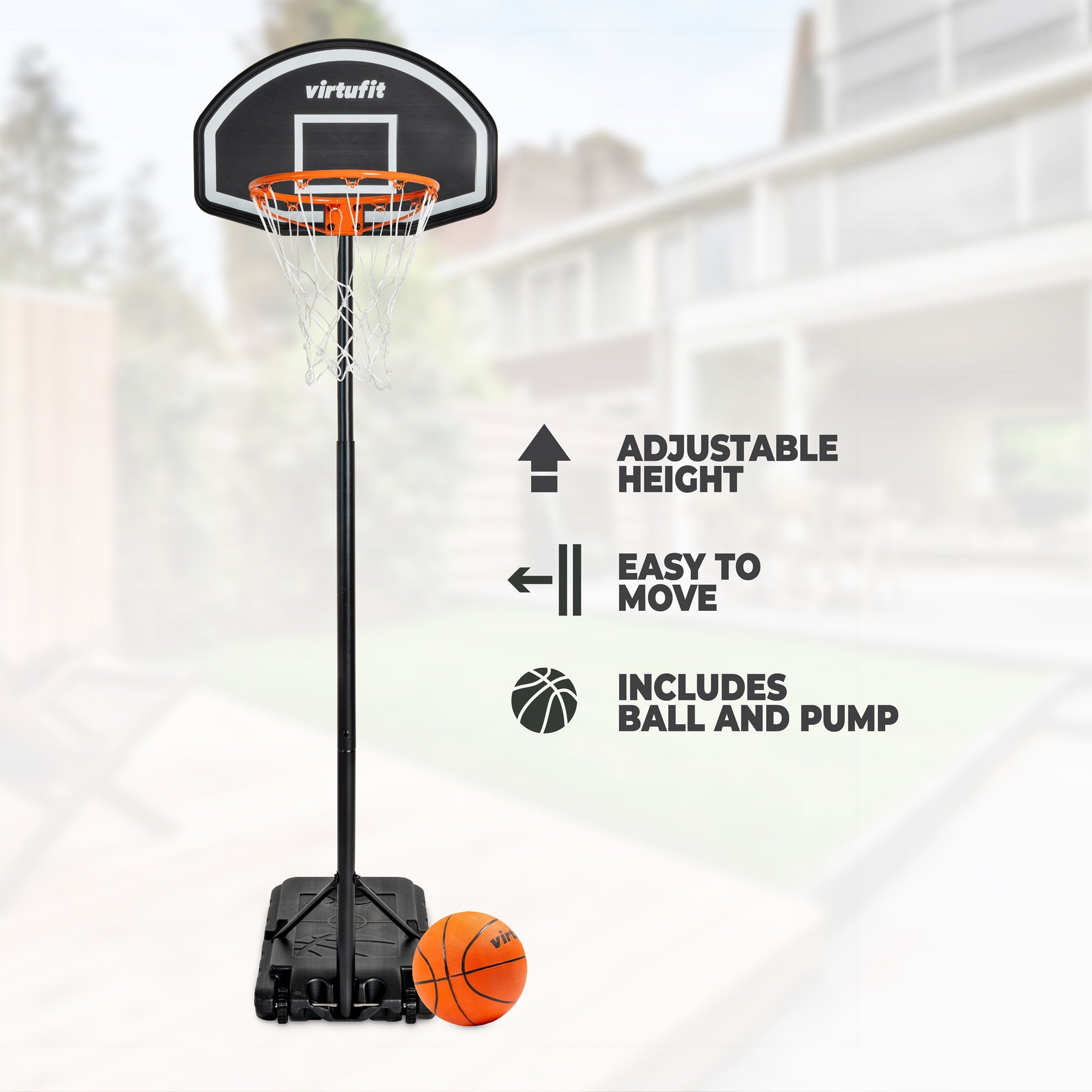 VirtuFit Verstelbare Basketbalpaal - 170 tot 215 cm - 2ekans