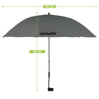 VirtuFit Opvouwbare Camping Stoel - Inclusief Universele Stoelparasol - Grijs