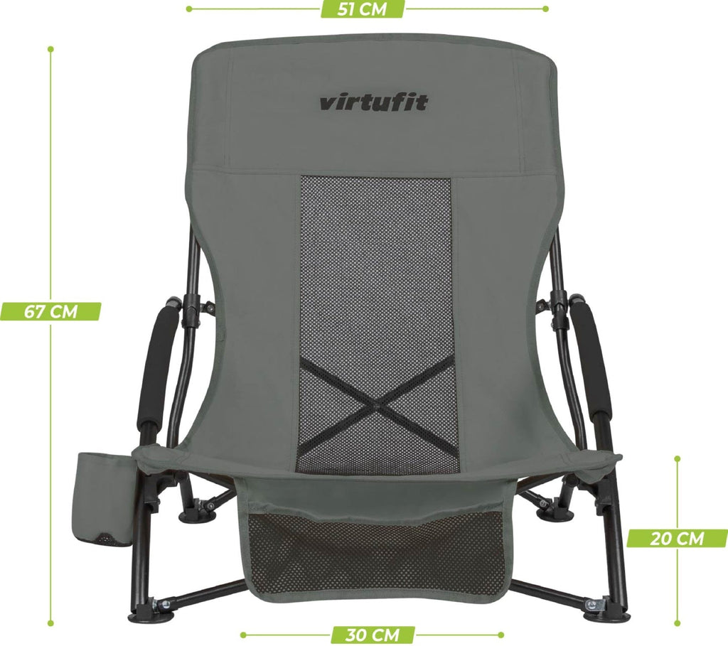 VirtuFit Strandstoel opvouwbaar - Campingstoel - Grijs