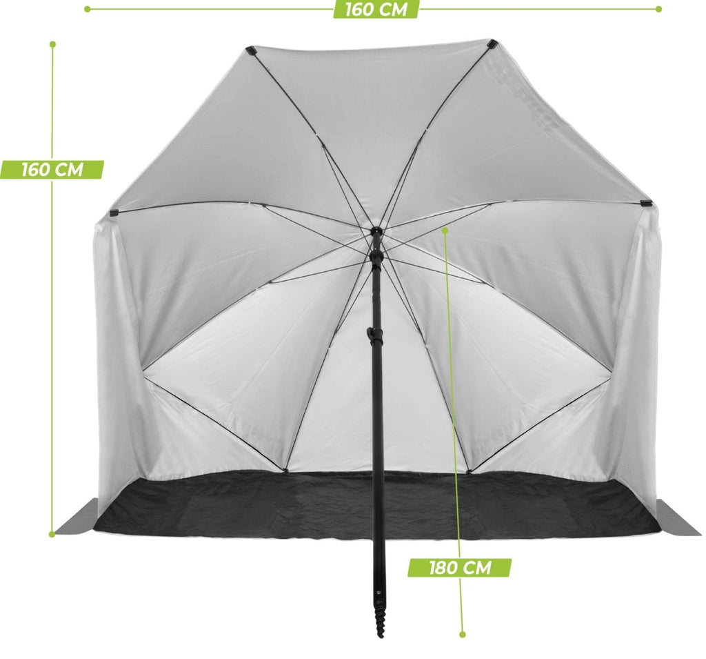 VirtuFit Strandparasol - Windscherm - Strandtent - 160 cm - Grijs