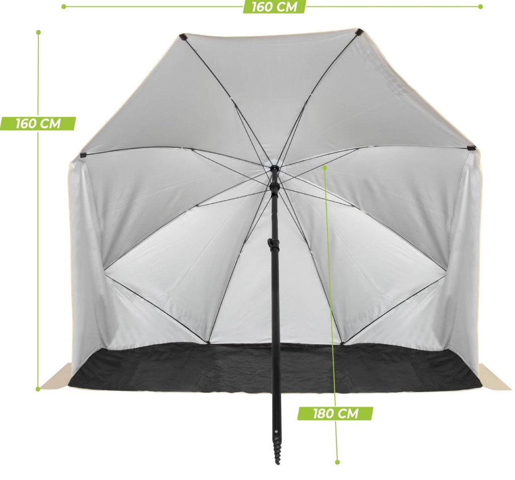 VirtuFit Strandparasol - Windscherm - Strandtent - 160 cm - Beige