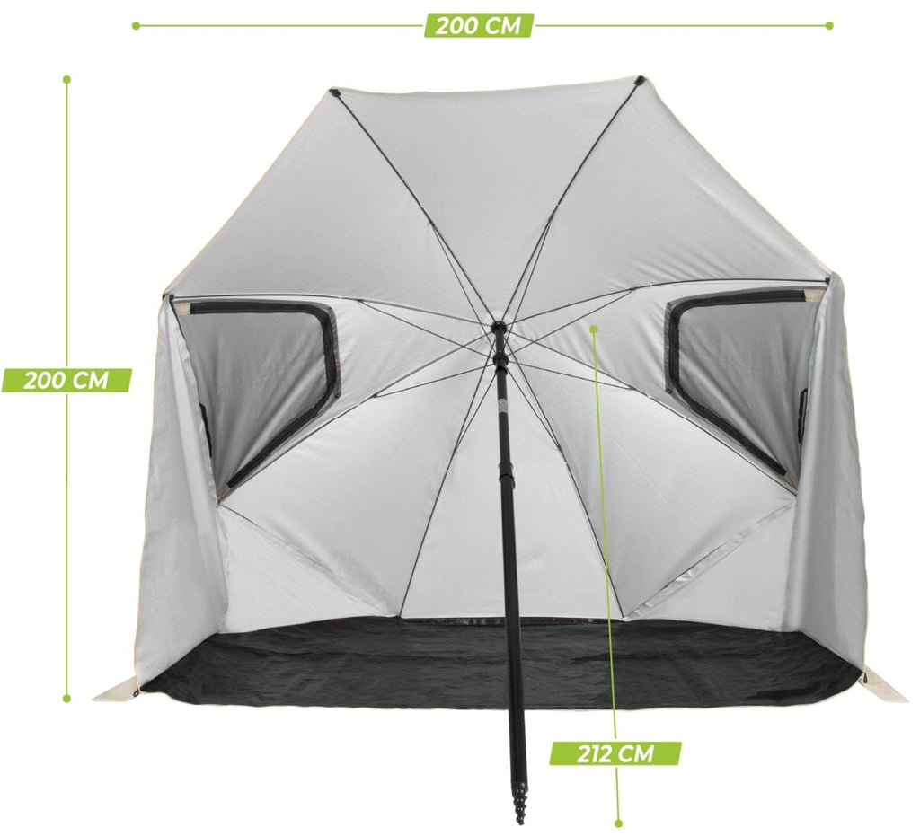 VirtuFit Strandparasol Premium - Windscherm - Strandtent - 200 cm - Beige