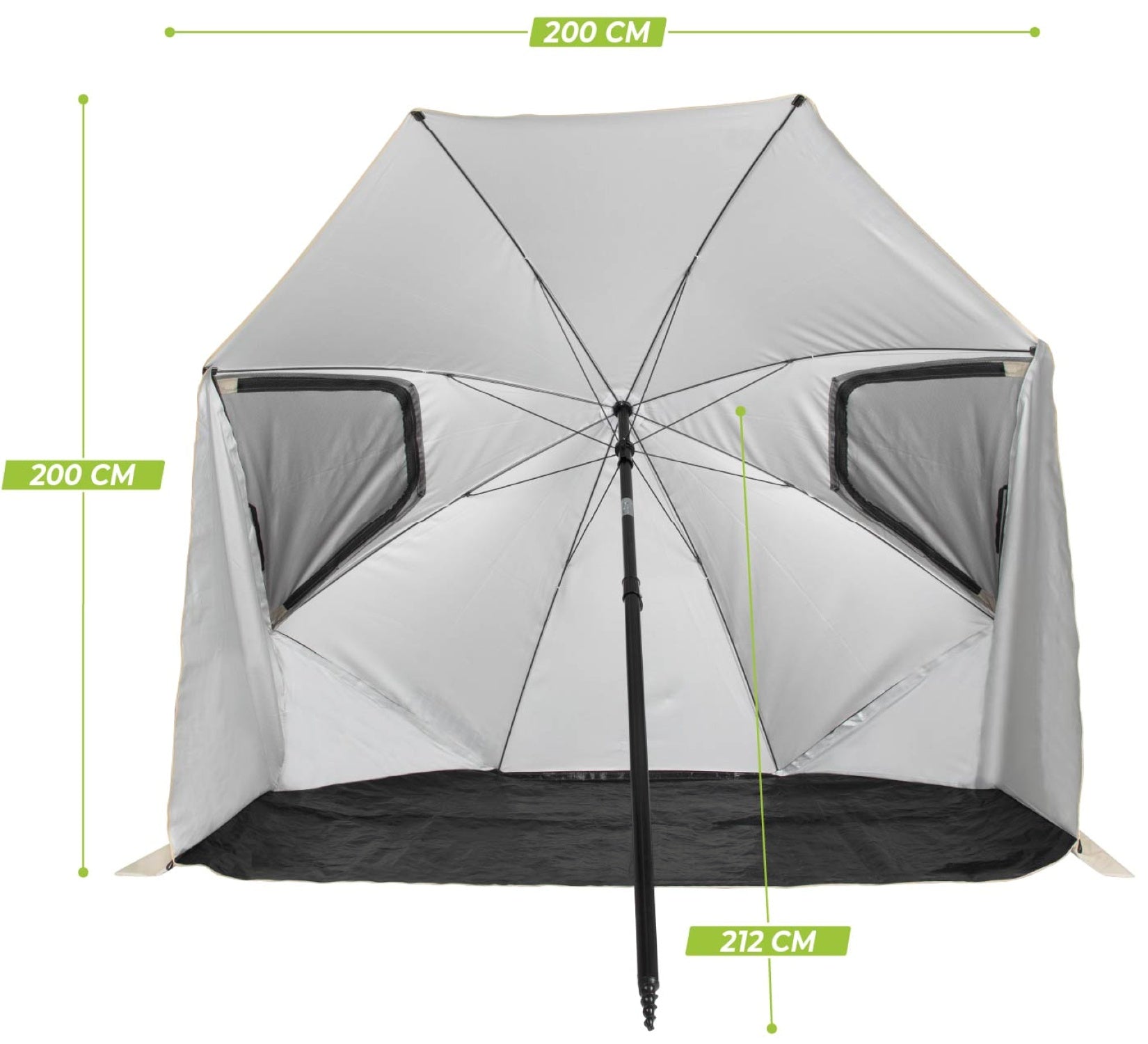 VirtuFit Strandparasol Premium - Windscherm - Strandtent - 200 cm - Beige