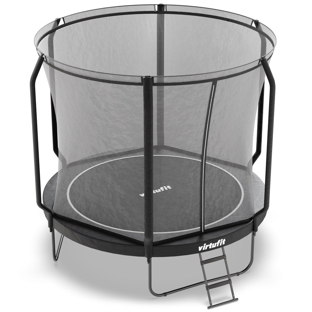 VirtuFit Premium Trampoline met Veiligheidsnet - Zwart - 251 cm