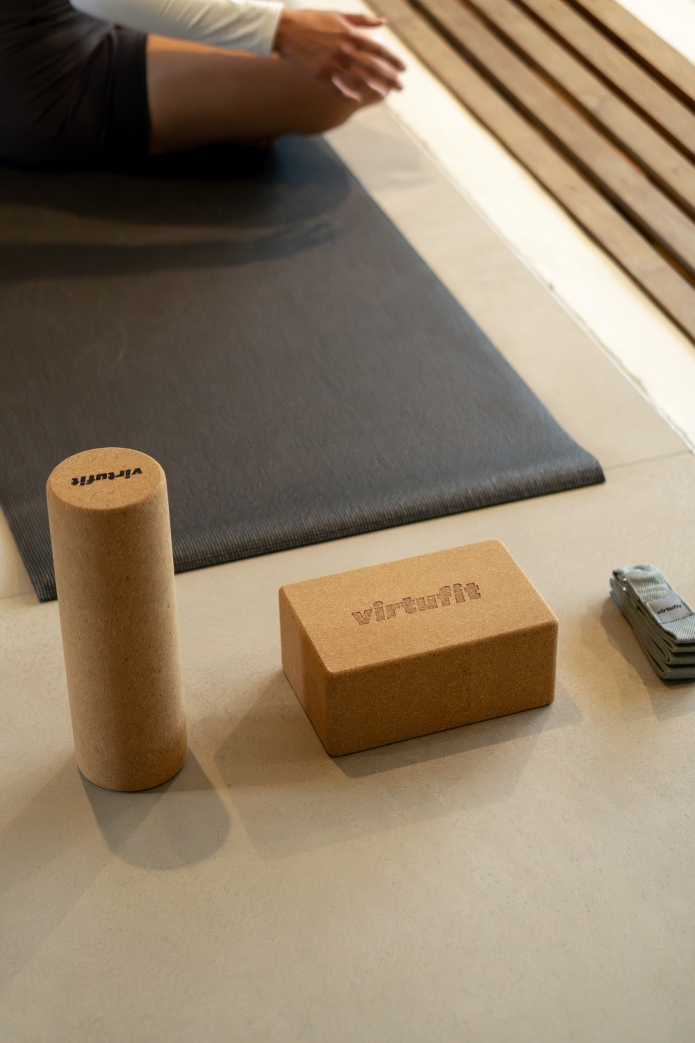 VirtuFit Premium Kurk Yoga Kit - 4-Delig - Ecologisch