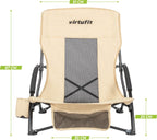 VirtuFit Strandstoel opvouwbaar - Campingstoel - Beige