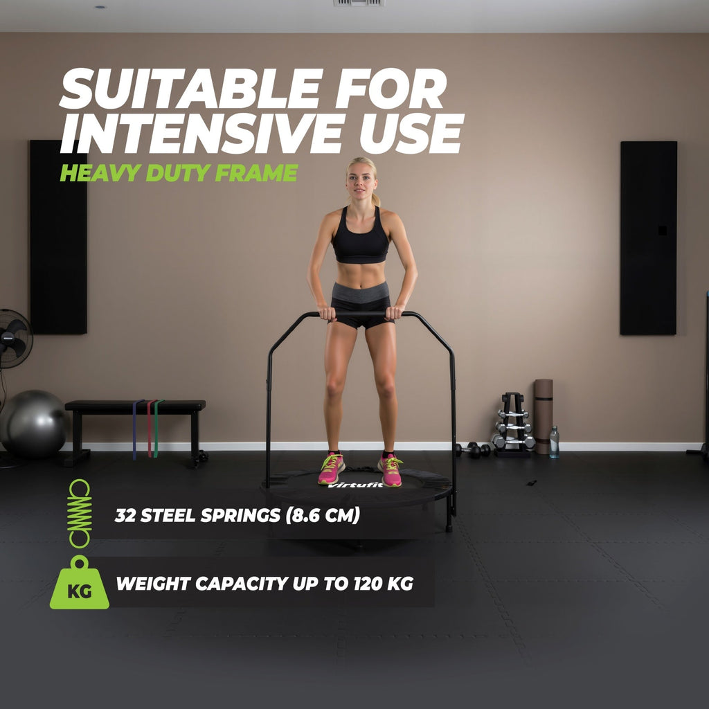 VirtuFit Opvouwbare Fitness Trampoline met Handvat - Zwart - 100 cm