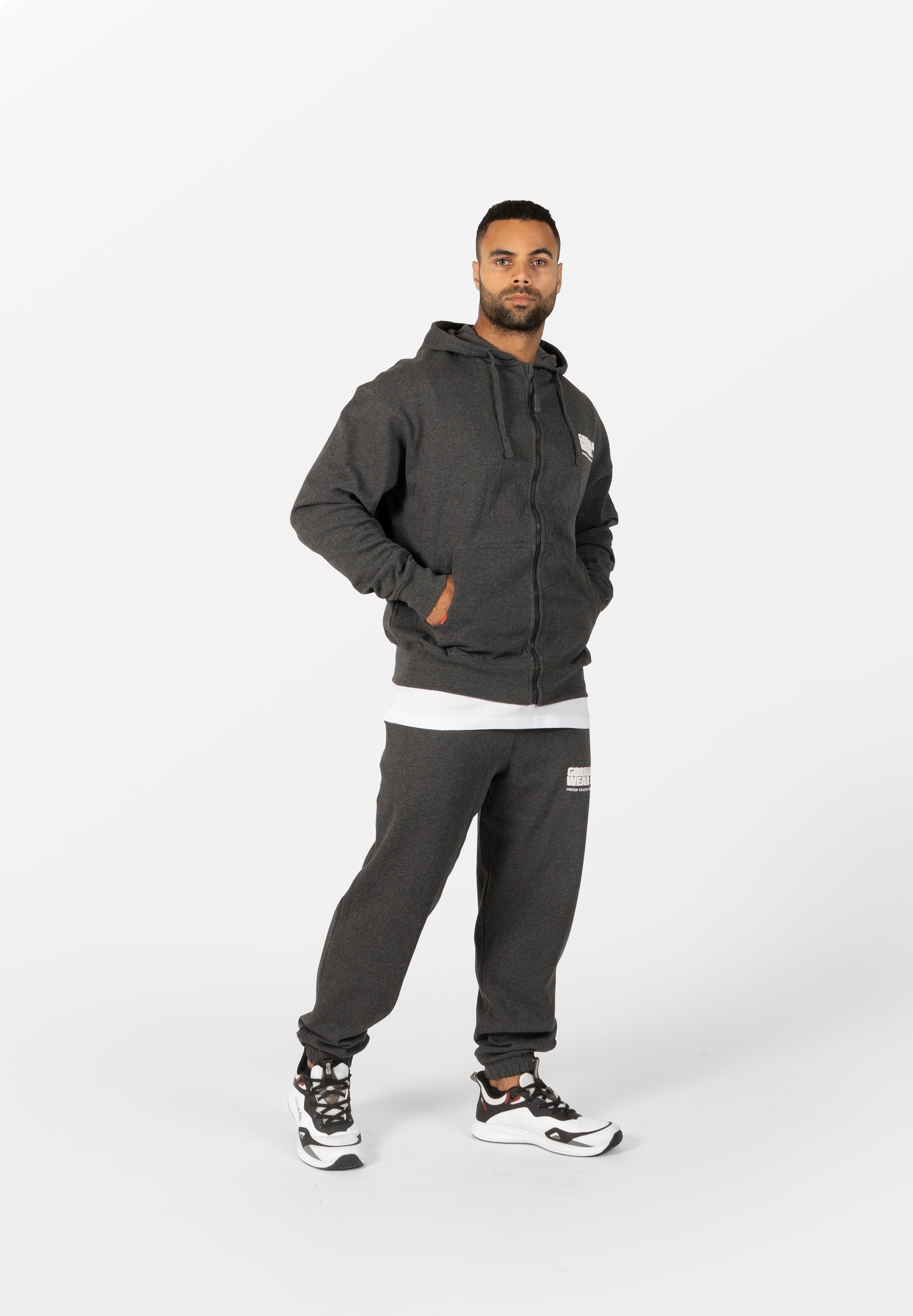 Gorilla Wear Classic Oversized Sweatpants - Donkergrijs Gemeleerd