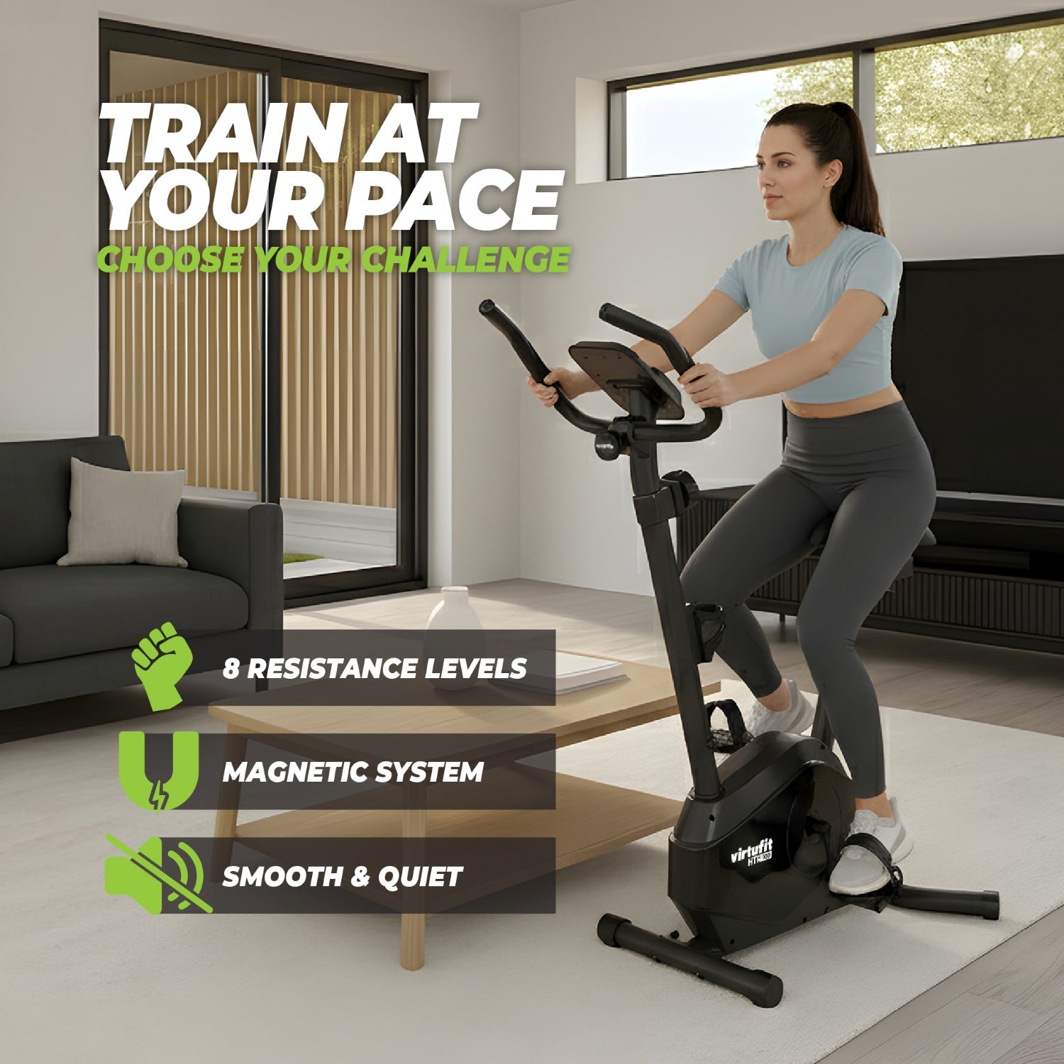 VirtuFit HTR100 Hometrainer - Voor lange gebruikers - 2026 model (HTR 1.0) - Tweedekans