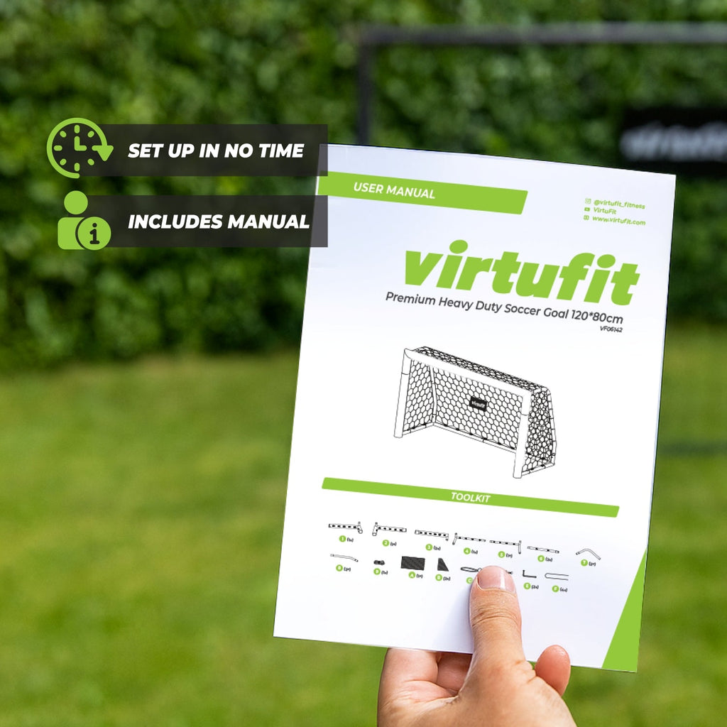 VirtuFit Voetbaldoel Premium - Heavy Duty Voetbal Goal - 120 x 80 x 60