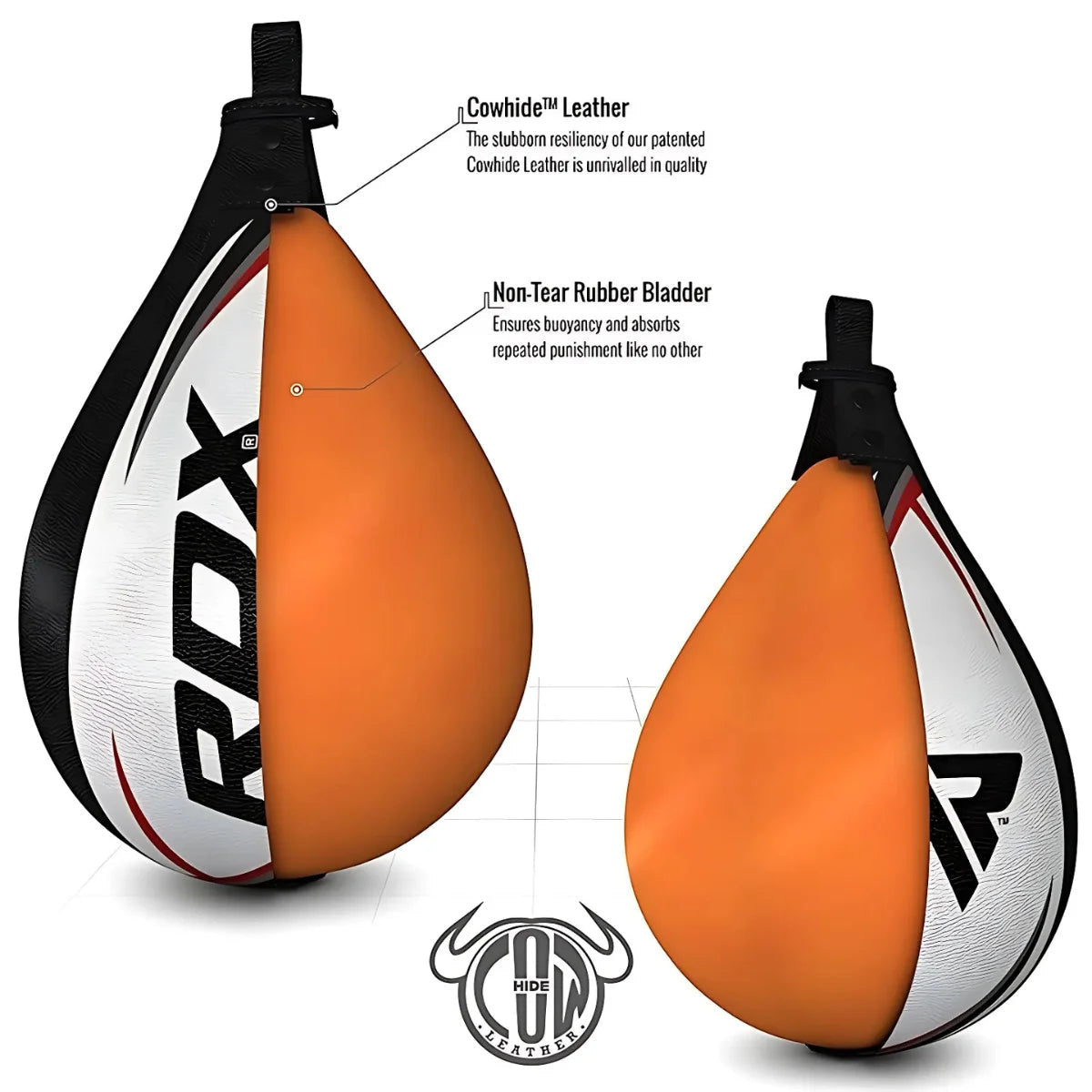 RDX Sports Speedbal met Swivel - Boksbal - Zwart/Geel