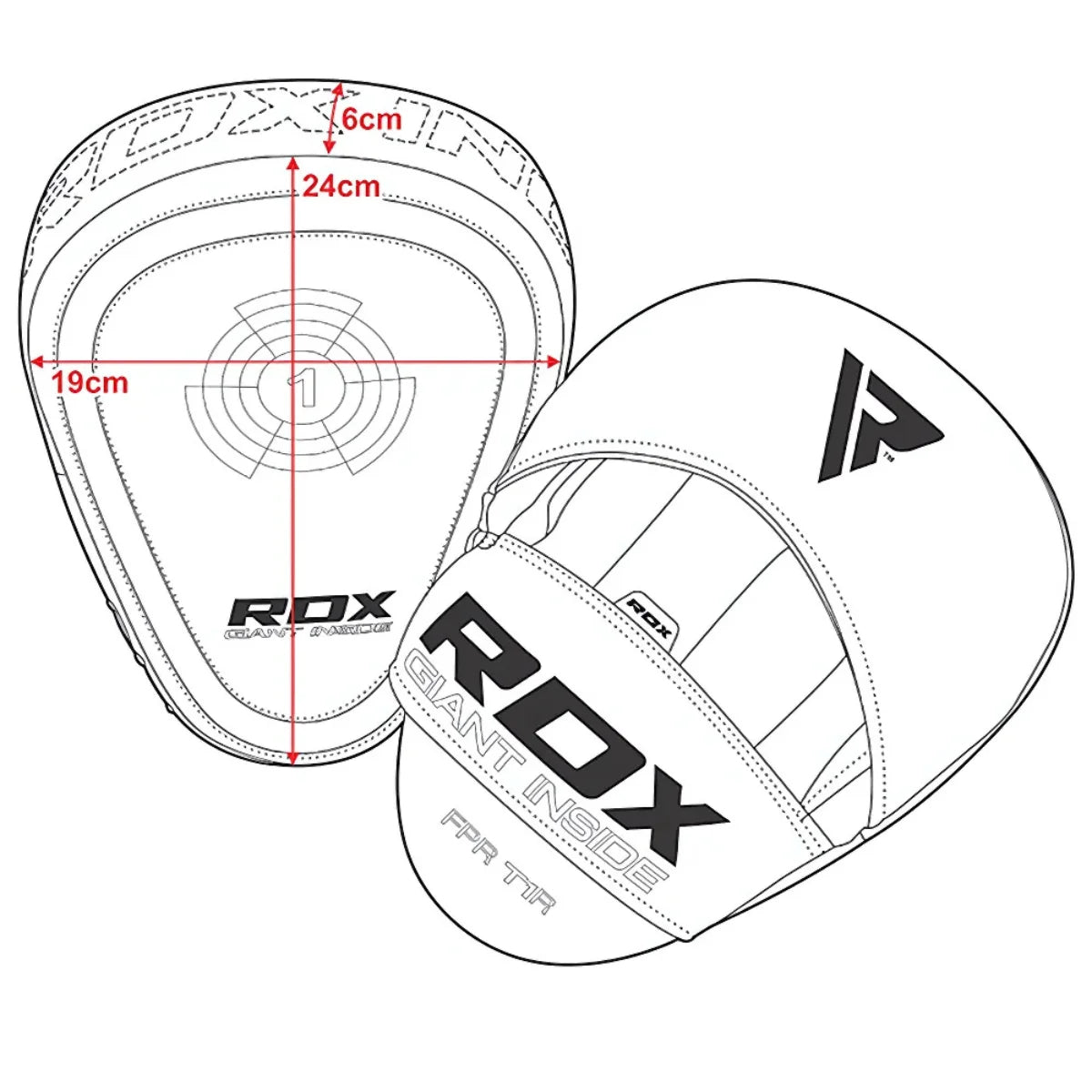 RDX Sports T1 Boxing Focus Pads - Wit