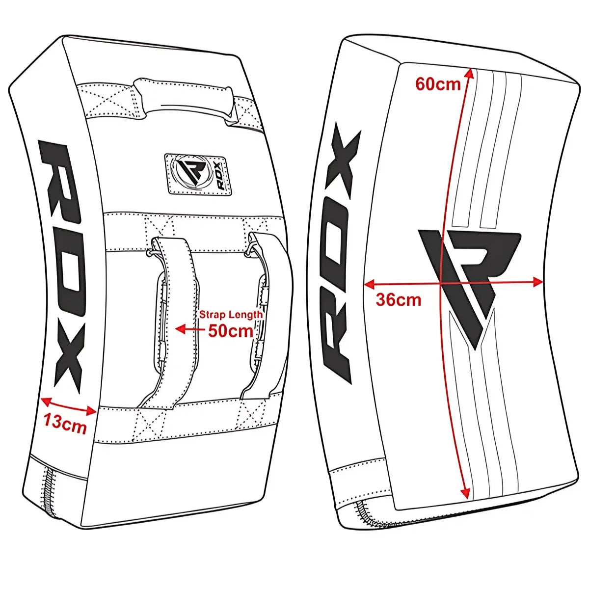 RDX Sports T1 Gebogen Stootkussen - Wit