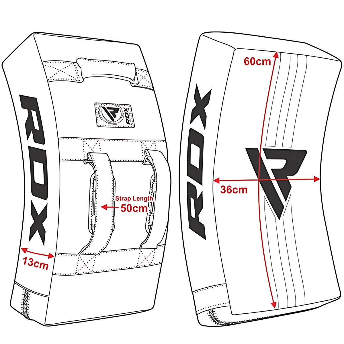 RDX Sports T1 Gebogen Stootkussen - Zwart