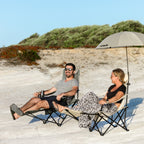 VirtuFit Campingstoel opvouwbaar met voetsteun - Strandstoel - Zwart