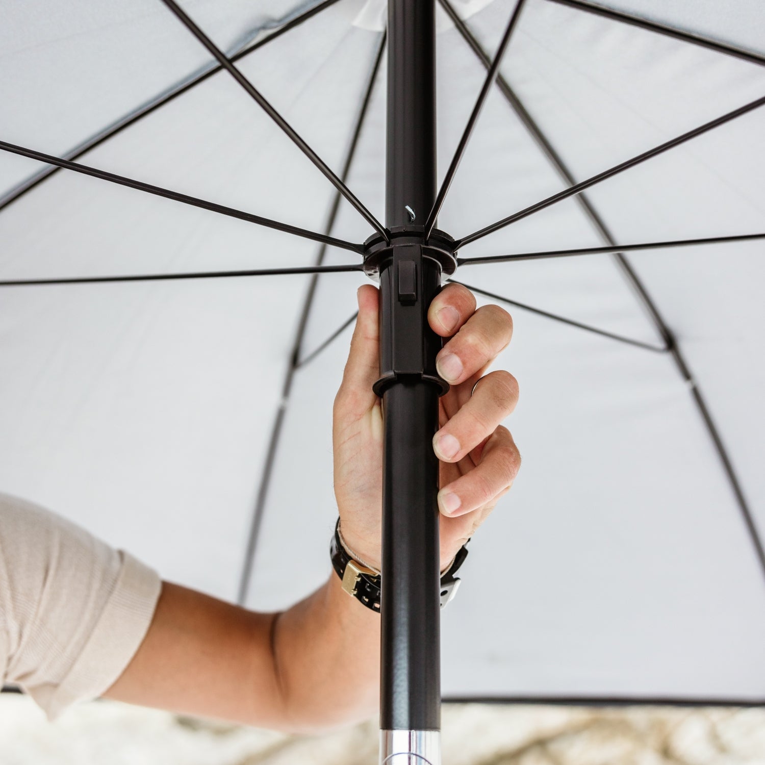 VirtuFit Strandparasol - Windscherm - Strandtent - 160 cm - Zwart