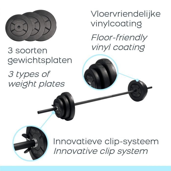 Iron Gym Verstelbare Halterset - 20 kg - 25 mm - Zwart