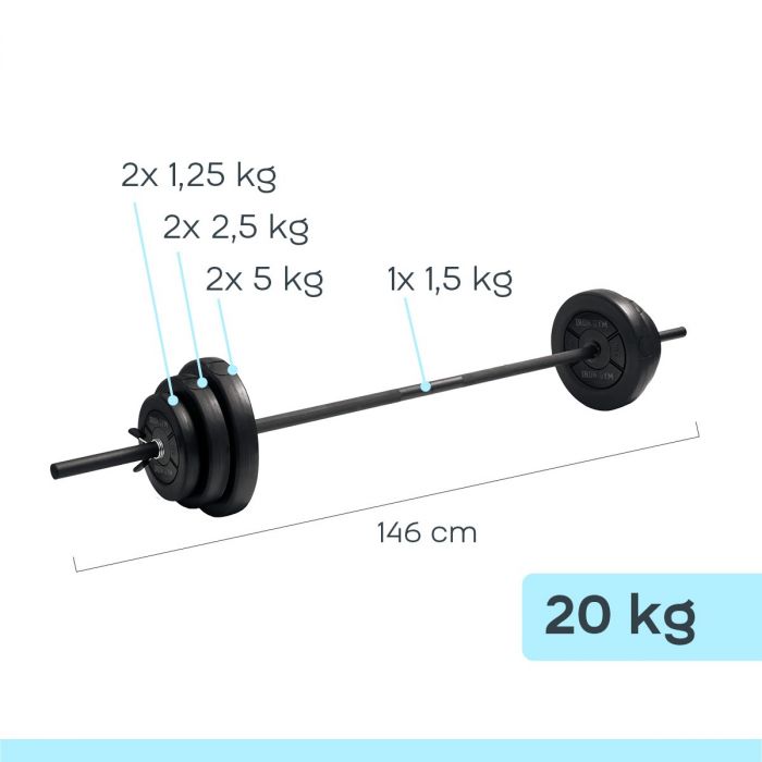 Iron Gym Verstelbare Halterset - 20 kg - 25 mm - Zwart