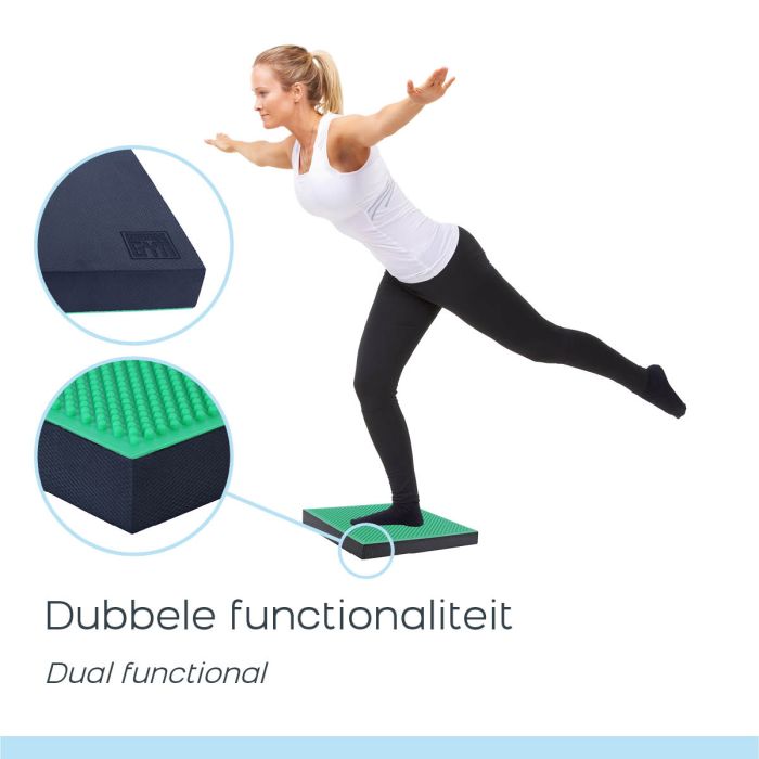 Orange Gym Spiky Balance Pad 2 in 1 - Groen/Zwart
