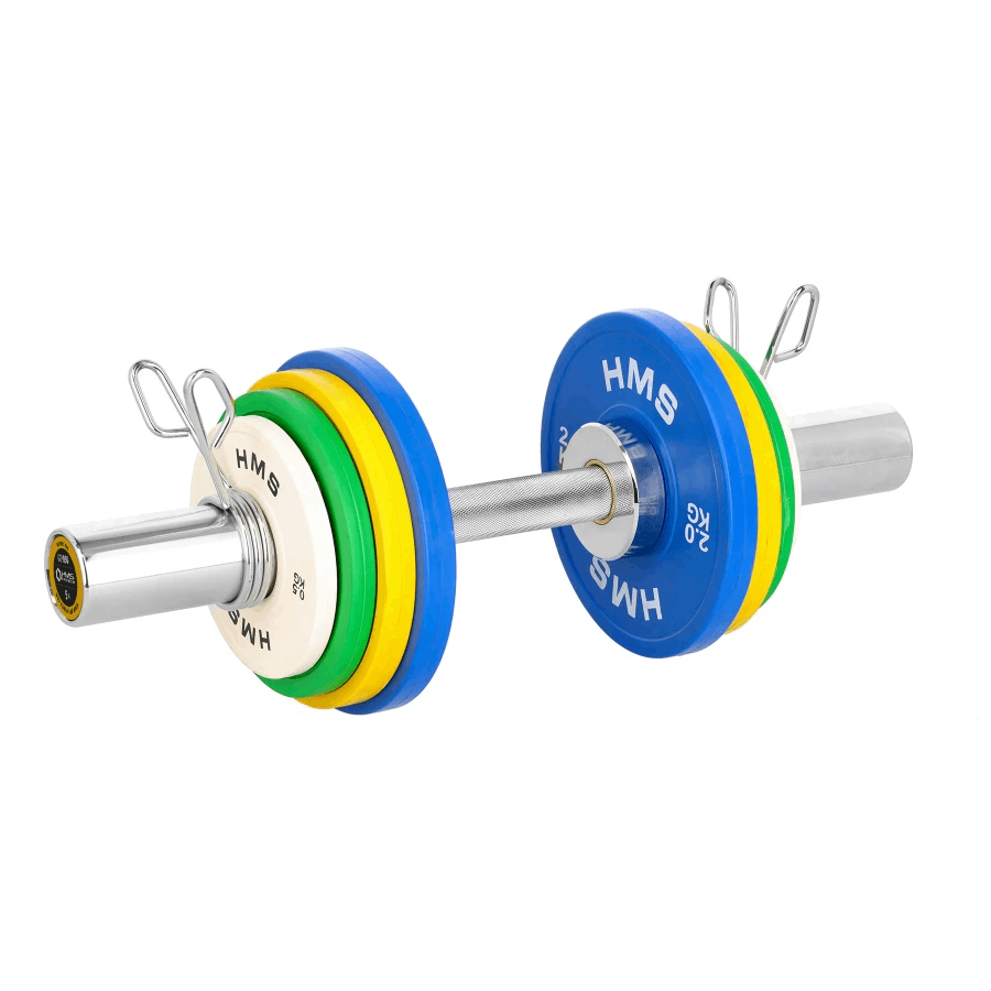 HMS Olympische Dumbbellstang met Veerclipsluiters - 50 mm - 50 cm