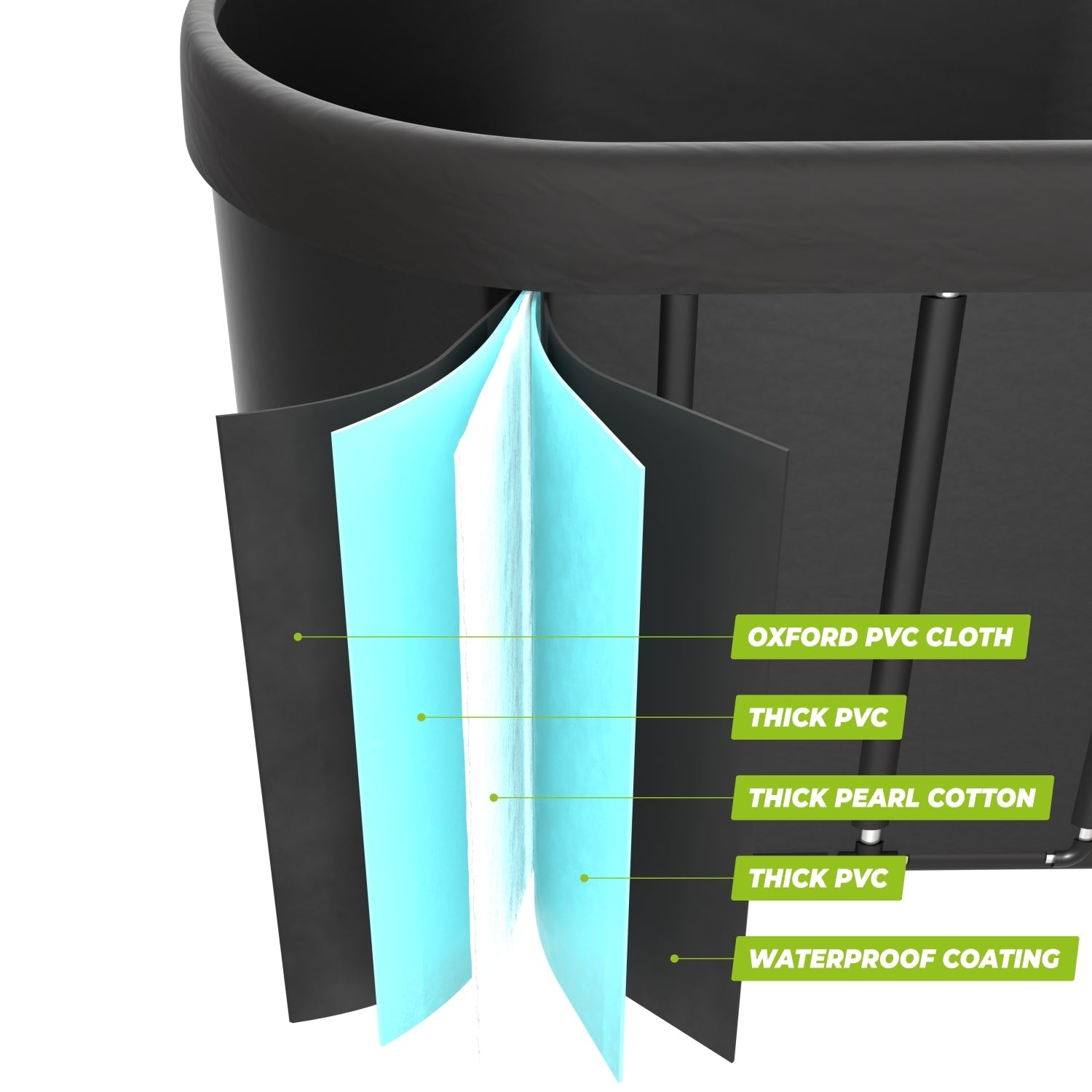 VirtuFit IJsbad Ovaal - Antraciet - 500 Liter - Inclusief accessoires