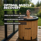 VirtuFit IJsbad XXL - 375 Liter - Wood Look - Inclusief accessoires