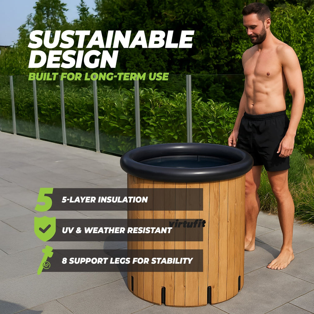 VirtuFit IJsbad XXL - 375 Liter - Wood Look - Inclusief accessoires