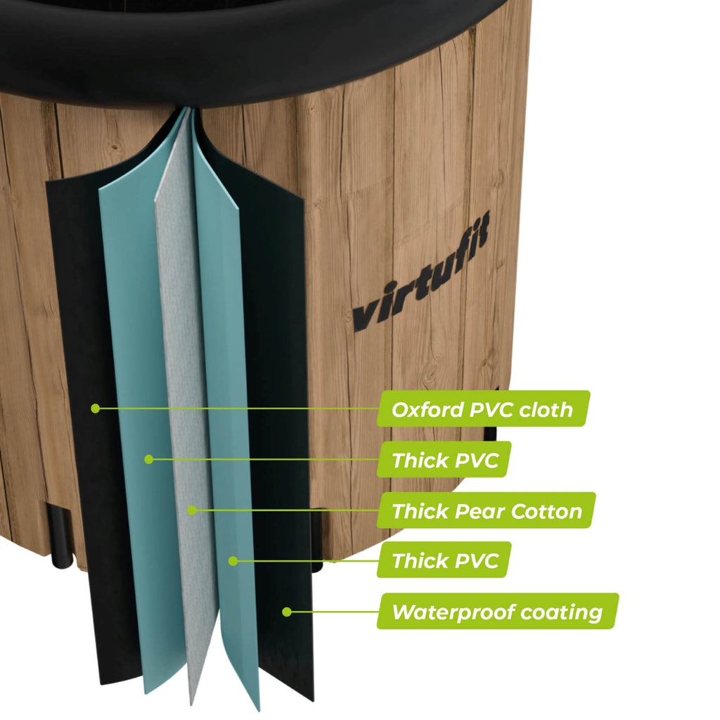 VirtuFit IJsbad XXL - 375 Liter - Wood Look - Inclusief accessoires