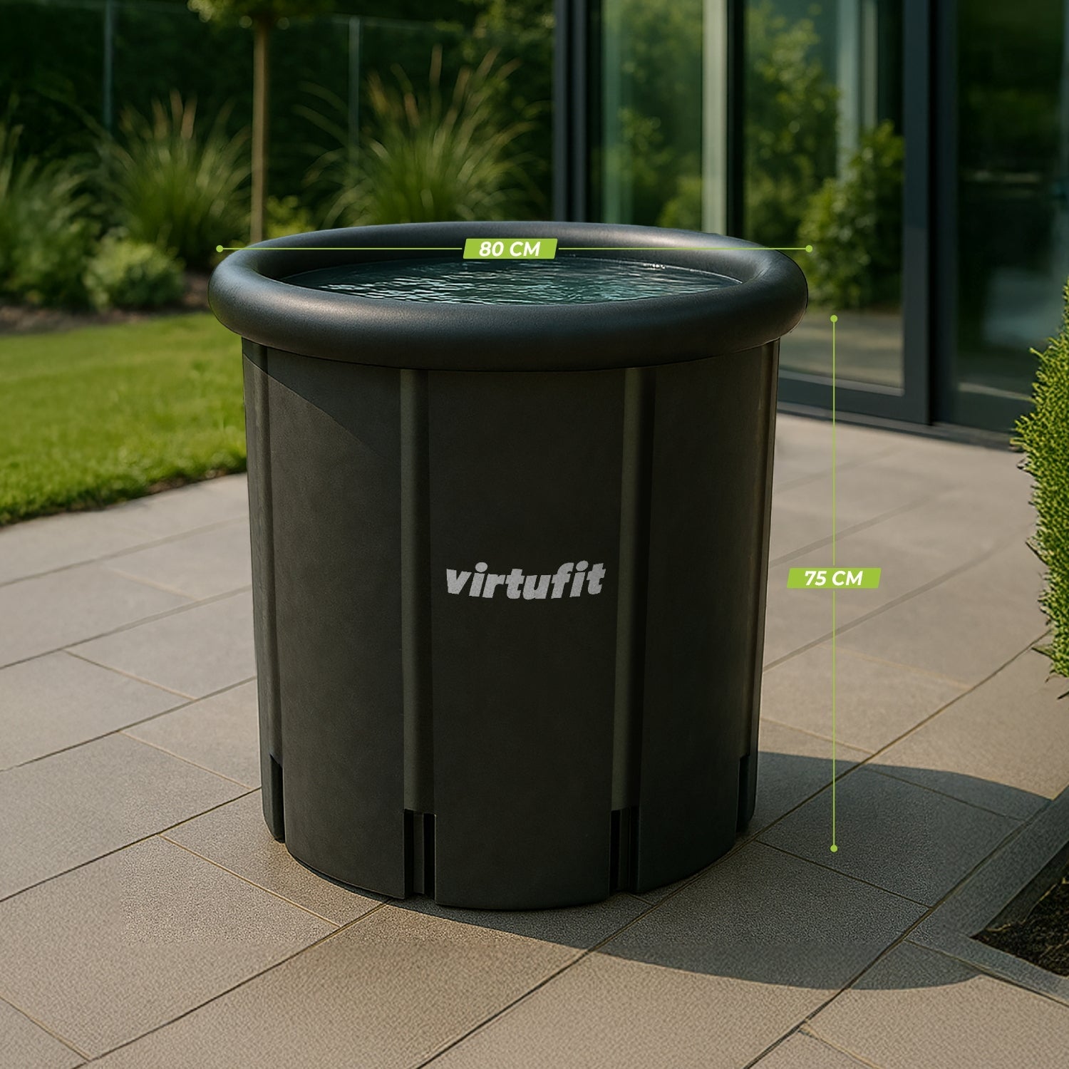 VirtuFit IJsbad XXL - 375 Liter - Antraciet - Inclusief accessoires
