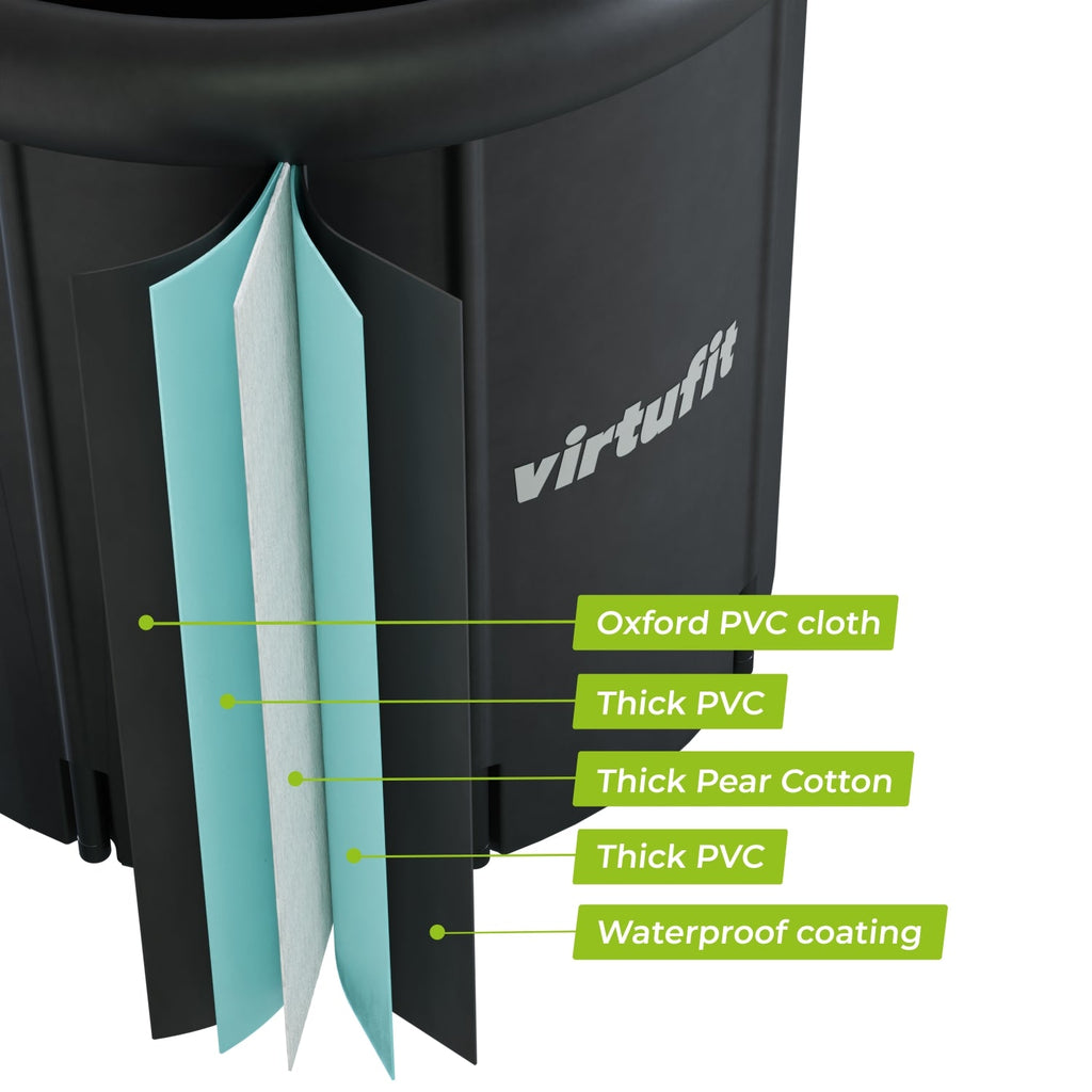 VirtuFit IJsbad XXL - 375 Liter - Antraciet - Inclusief accessoires