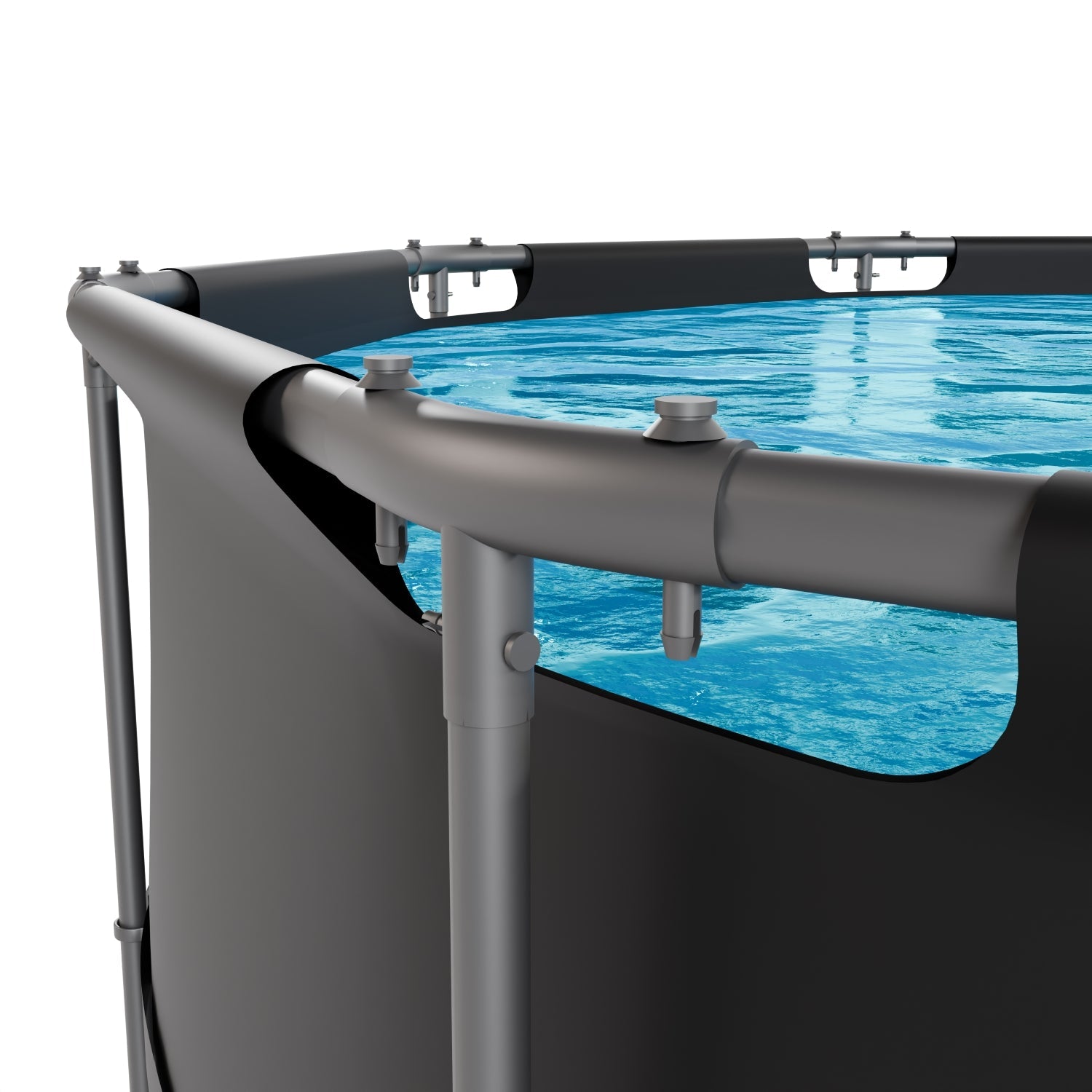 VirtuFit Rond Zwembad - Ø366 x 100 cm - Antraciet - Inclusief Filterpomp