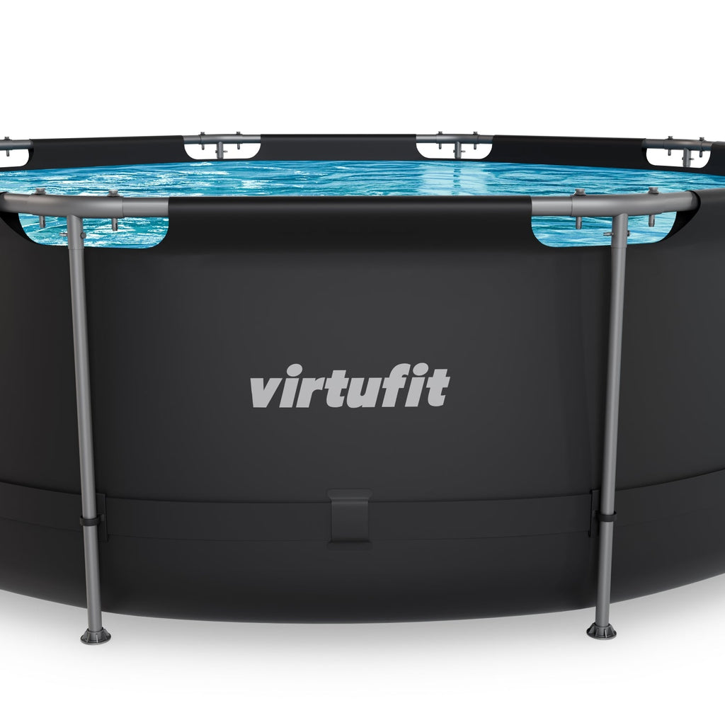 VirtuFit Rond Zwembad - Ø366 x 100 cm - Antraciet - Inclusief Filterpomp